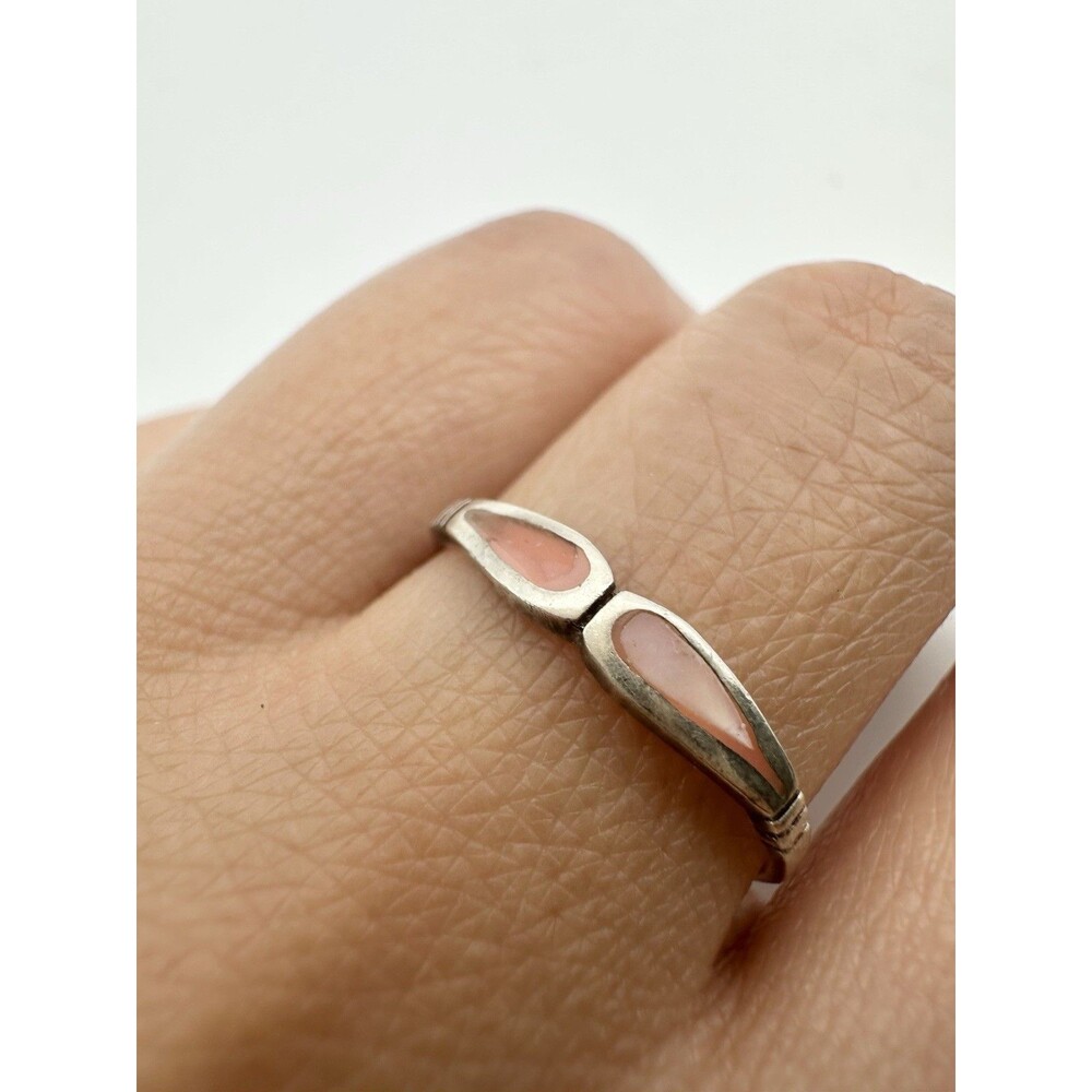 925 Sterling Silver Mother Of Pearl Ring Size 7.5